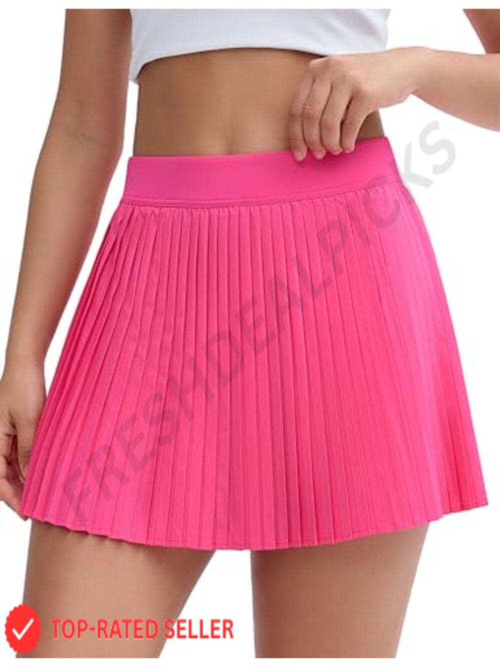 Pleated Tennis Skort Golf Skirt with Pockets Built-in Shorts Athletic Skort